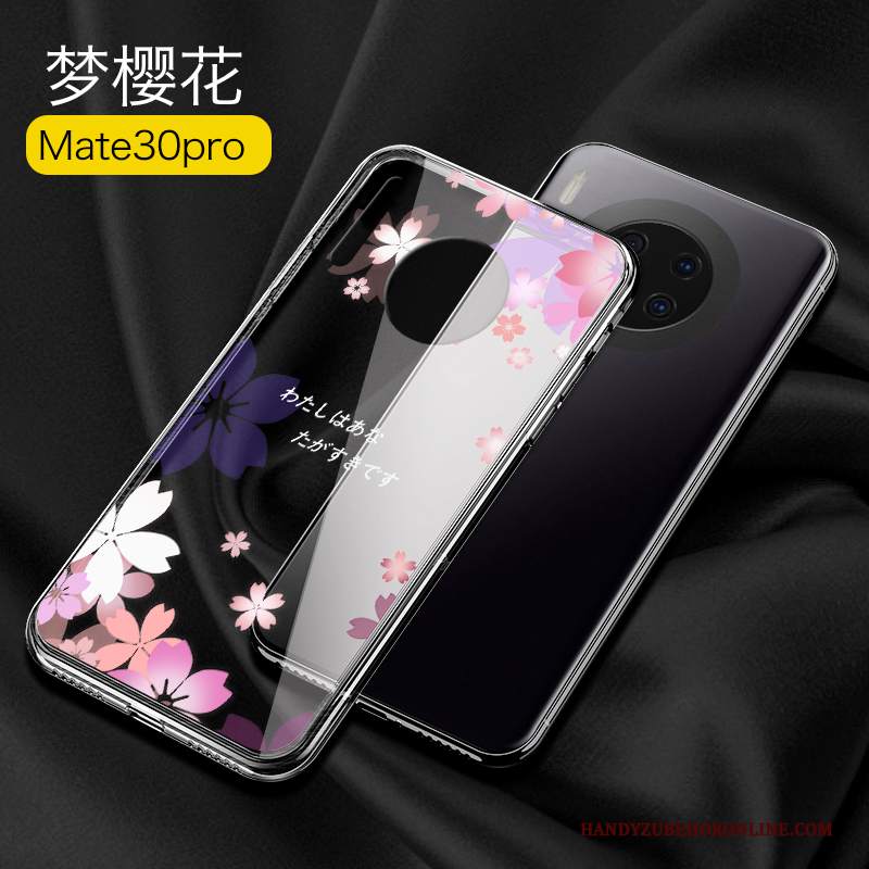 Custodia Huawei Mate 30 Pro Creativo Telefono Marchio Di Tendenza, Cover Huawei Mate 30 Pro Silicone Anti-caduta Rosa