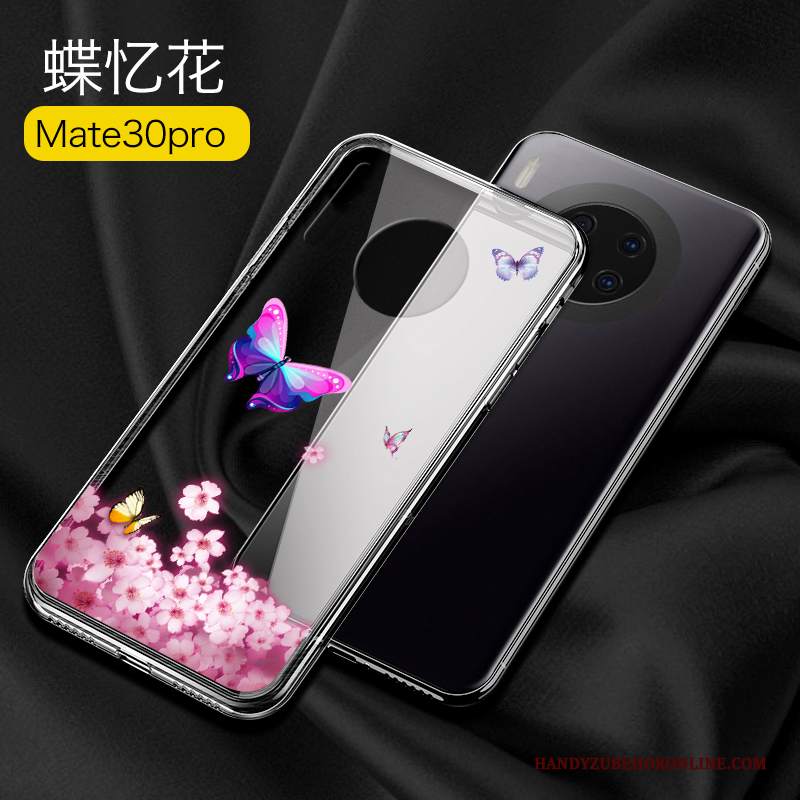 Custodia Huawei Mate 30 Pro Creativo Telefono Marchio Di Tendenza, Cover Huawei Mate 30 Pro Silicone Anti-caduta Rosa