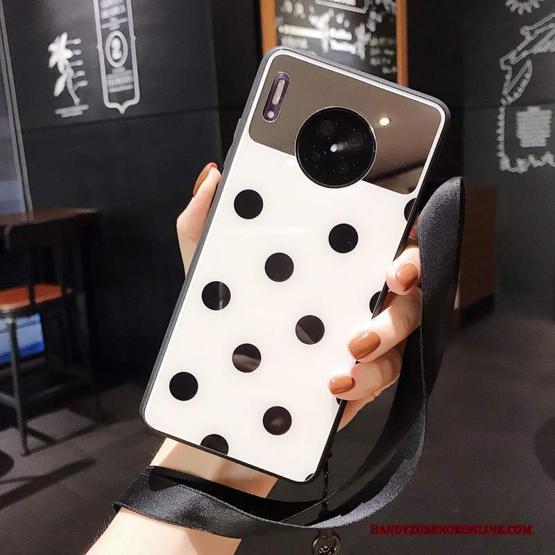 Custodia Huawei Mate 30 Pro Moda Semplici Tendenza, Cover Huawei Mate 30 Pro Nero Punto Dell'onda