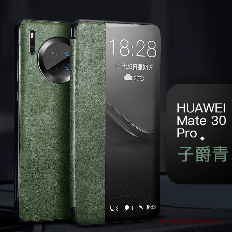 Custodia Huawei Mate 30 Pro Pelle Nuovo Verde, Cover Huawei Mate 30 Pro Folio Muccatelefono