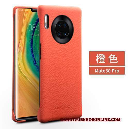 Custodia Huawei Mate 30 Pro Pelle Telefono Rosso, Cover Huawei Mate 30 Pro Moda Semplici Coperchio Posteriore