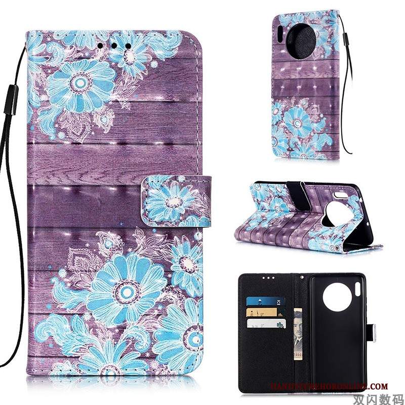 Custodia Huawei Mate 30 Pro Portafoglio Telefono Bianco, Cover Huawei Mate 30 Pro Folio Tutto Incluso Anti-caduta