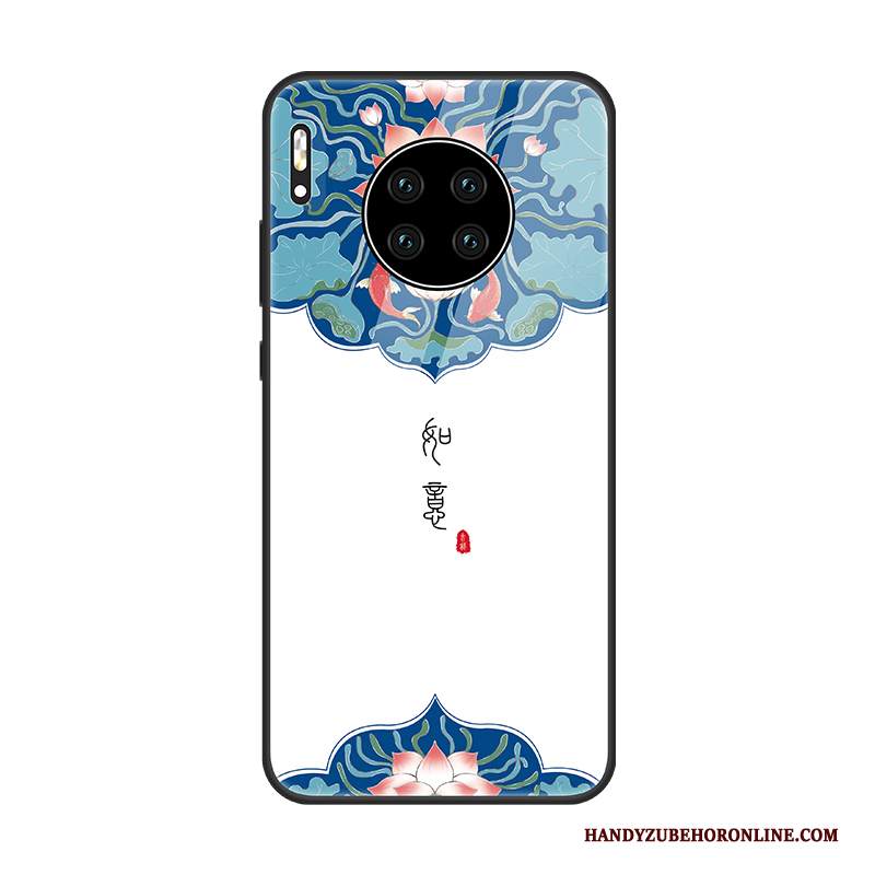 Custodia Huawei Mate 30 Pro Vintage Vetro Di Personalità, Cover Huawei Mate 30 Pro Protezione Nuovo Bianco