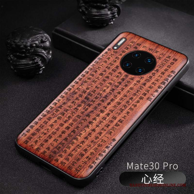 Custodia Huawei Mate 30 Protezione Di Personalità Tendenza, Cover Huawei Mate 30 Goffratura Nuovo Legno