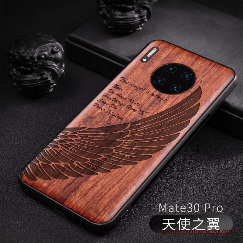 Custodia Huawei Mate 30 Protezione Di Personalità Tendenza, Cover Huawei Mate 30 Goffratura Nuovo Legno