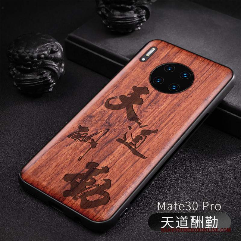 Custodia Huawei Mate 30 Protezione Di Personalità Tendenza, Cover Huawei Mate 30 Goffratura Nuovo Legno