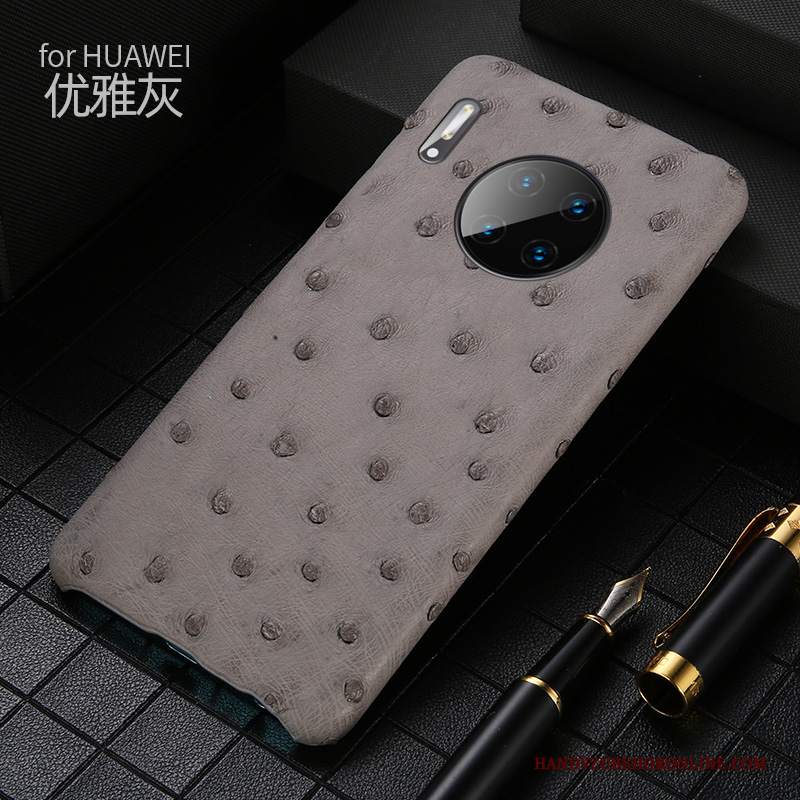 Custodia Huawei Mate 30 Protezione Lusso High End, Cover Huawei Mate 30 Pelle Telefono Nero