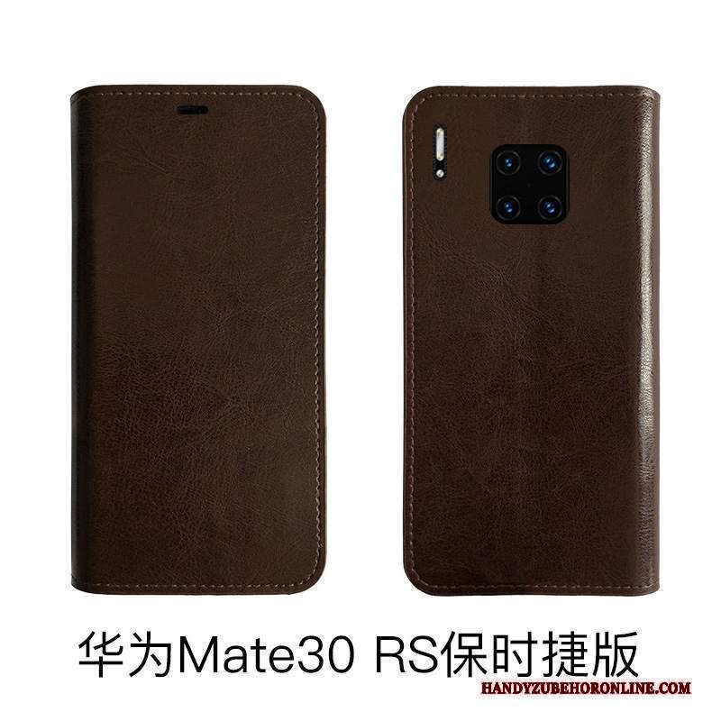 Custodia Huawei Mate 30 Rs Pelle Muccatelefono, Cover Huawei Mate 30 Rs Folio Tutto Incluso