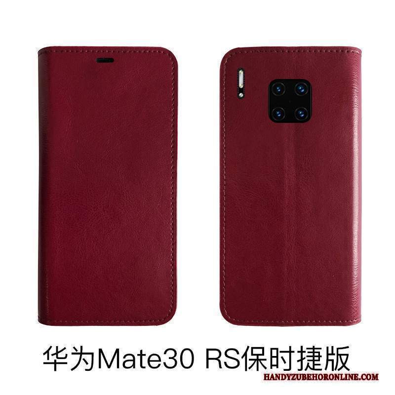 Custodia Huawei Mate 30 Rs Pelle Muccatelefono, Cover Huawei Mate 30 Rs Folio Tutto Incluso