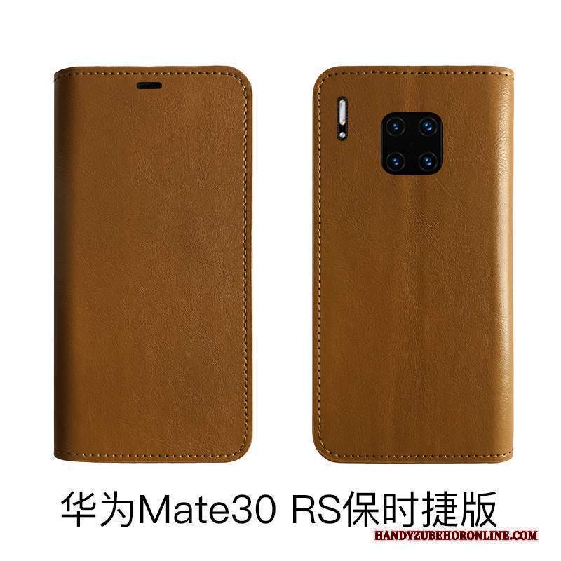 Custodia Huawei Mate 30 Rs Pelle Muccatelefono, Cover Huawei Mate 30 Rs Folio Tutto Incluso