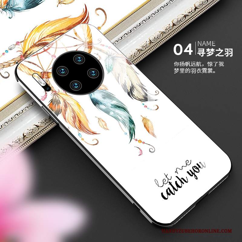 Custodia Huawei Mate 30 Vintage Vetro Morbido, Cover Huawei Mate 30 Creativo Anti-caduta Leggere