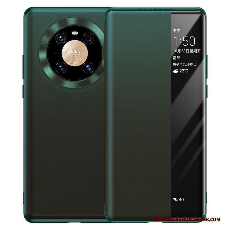 Custodia Huawei Mate 40 Pelle Verdetelefono, Cover Huawei Mate 40 Folio