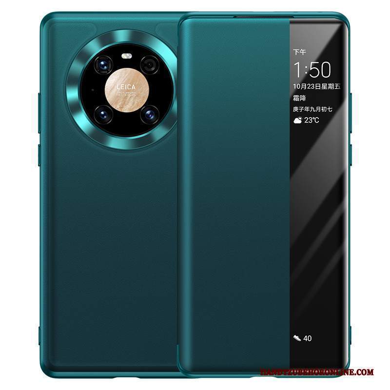 Custodia Huawei Mate 40 Pelle Verdetelefono, Cover Huawei Mate 40 Folio