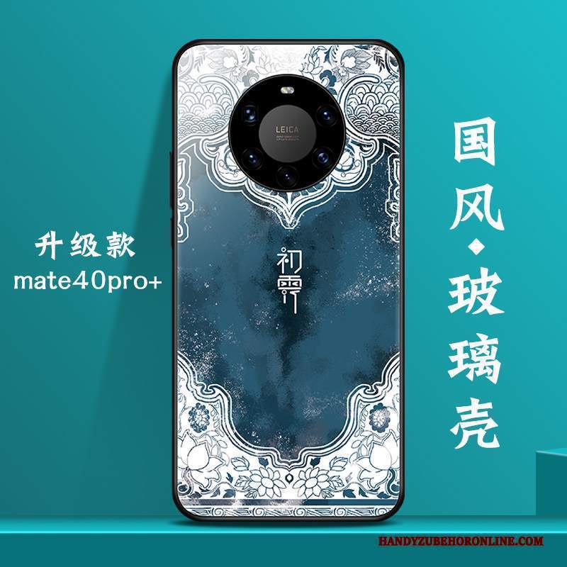 Custodia Huawei Mate 40 Pro+ Creativo Stile Cinese Tendenza, Cover Huawei Mate 40 Pro+ Vetro Bianco