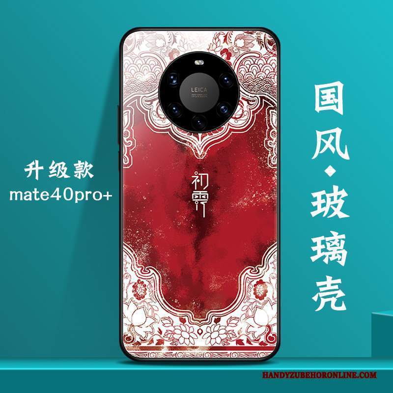 Custodia Huawei Mate 40 Pro+ Creativo Stile Cinese Tendenza, Cover Huawei Mate 40 Pro+ Vetro Bianco