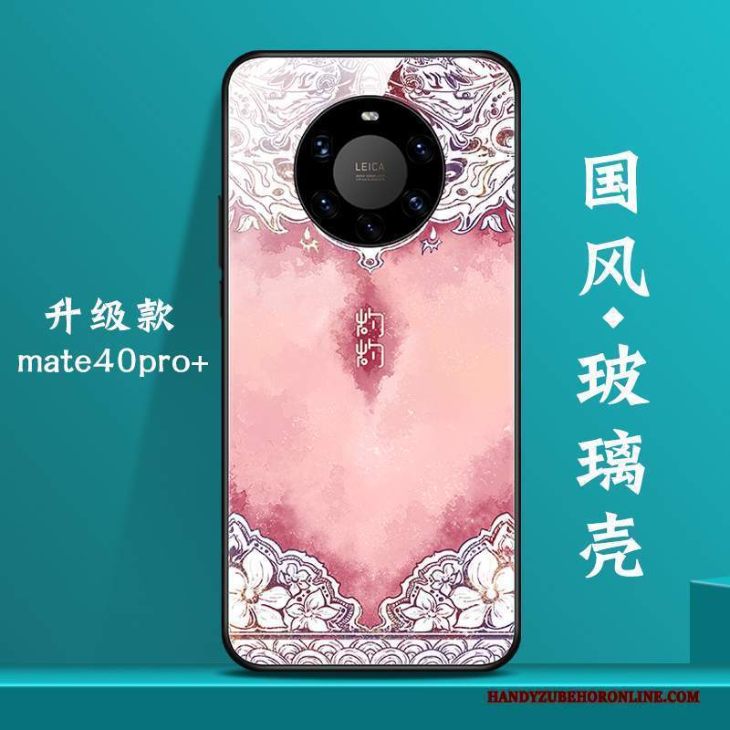 Custodia Huawei Mate 40 Pro+ Creativo Stile Cinese Tendenza, Cover Huawei Mate 40 Pro+ Vetro Bianco