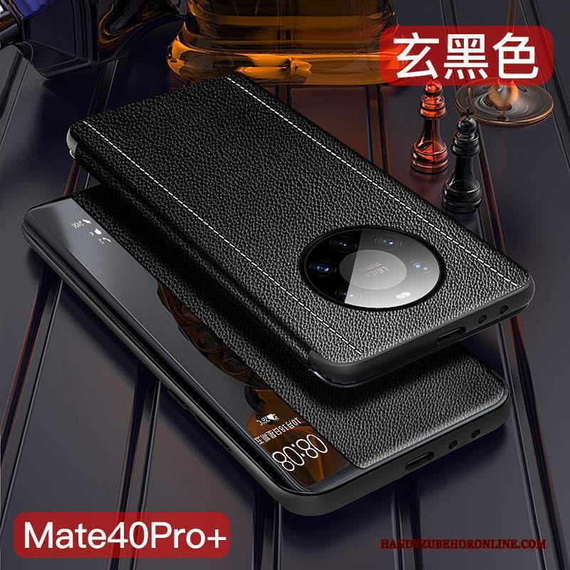 Custodia Huawei Mate 40 Pro+ Folio Sottili Blu Scuro, Cover Huawei Mate 40 Pro+ Pelle Anti-cadutatelefono