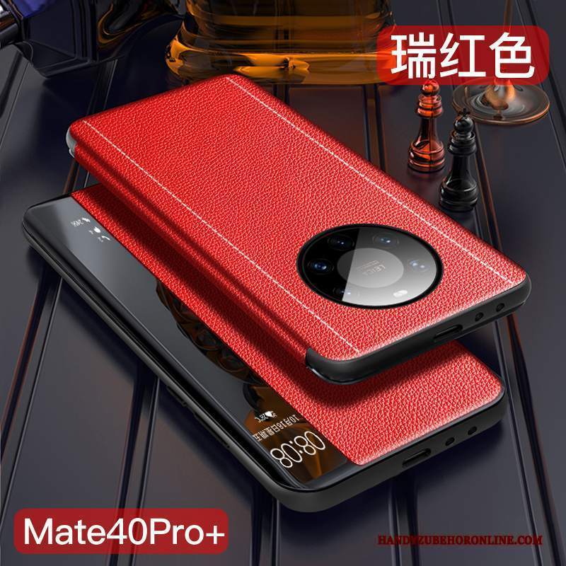 Custodia Huawei Mate 40 Pro+ Folio Sottili Blu Scuro, Cover Huawei Mate 40 Pro+ Pelle Anti-cadutatelefono