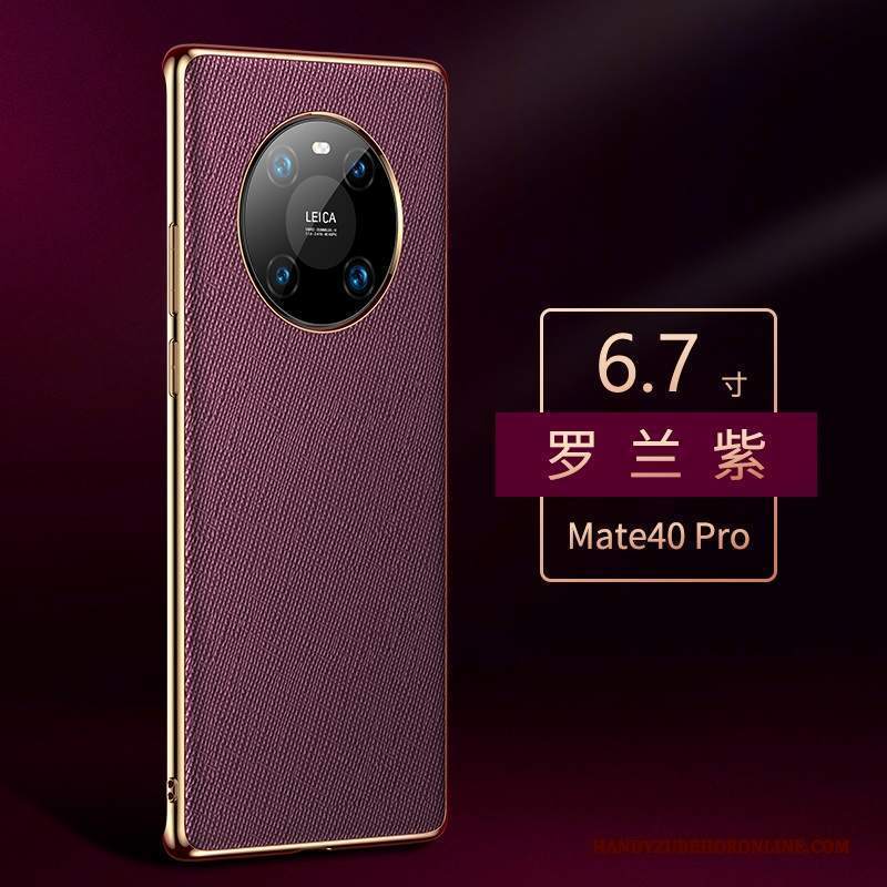 Custodia Huawei Mate 40 Pro Pelle Anti-caduta Porpora, Cover Huawei Mate 40 Pro Protezione Tutto Inclusotelefono