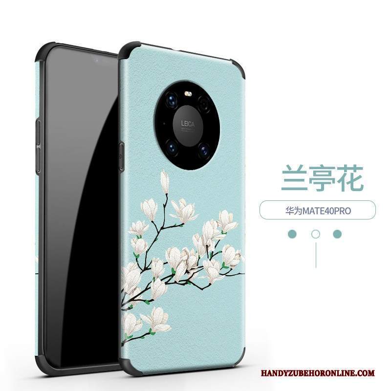 Custodia Huawei Mate 40 Pro Pelle Fiori Morbido, Cover Huawei Mate 40 Pro Vintage Nuovo Tutto Incluso