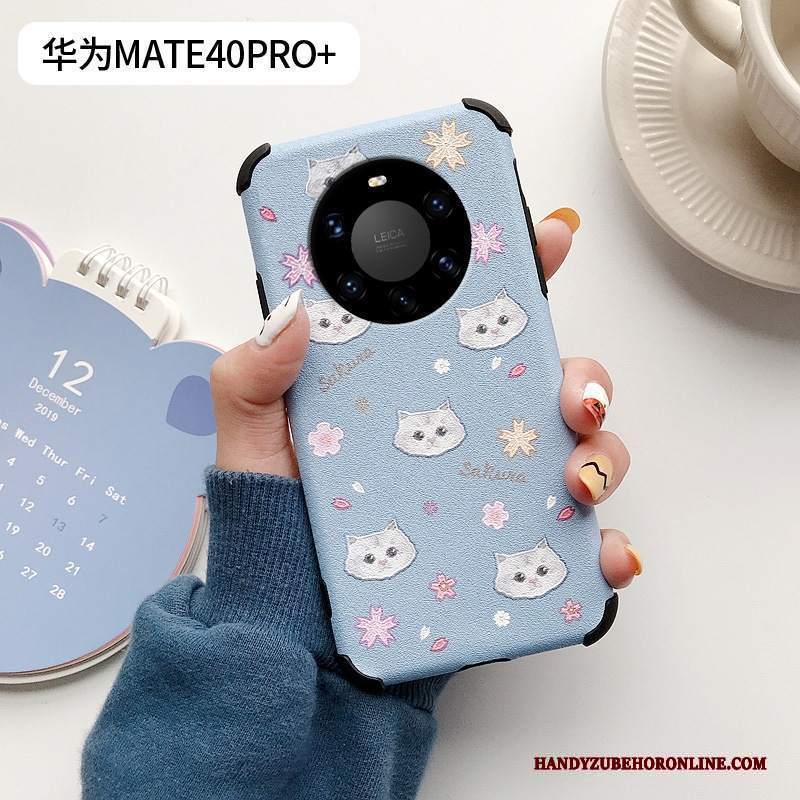 Custodia Huawei Mate 40 Pro+ Silicone Telefono Piccola, Cover Huawei Mate 40 Pro+ Seta Fiori Bianco