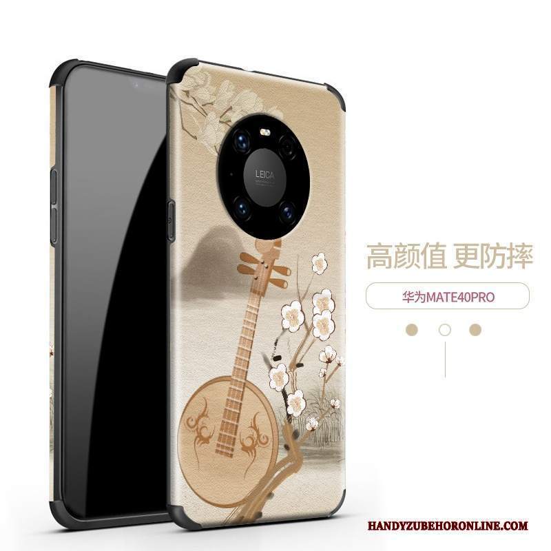 Custodia Huawei Mate 40 Pro Vintage Stile Cinesetelefono, Cover Huawei Mate 40 Pro Goffratura Net Red Modello