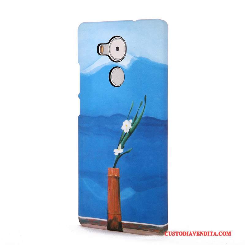 Custodia Huawei Mate 8 Goffratura Arte Fiori, Cover Huawei Mate 8 Protezione Peonia Difficile