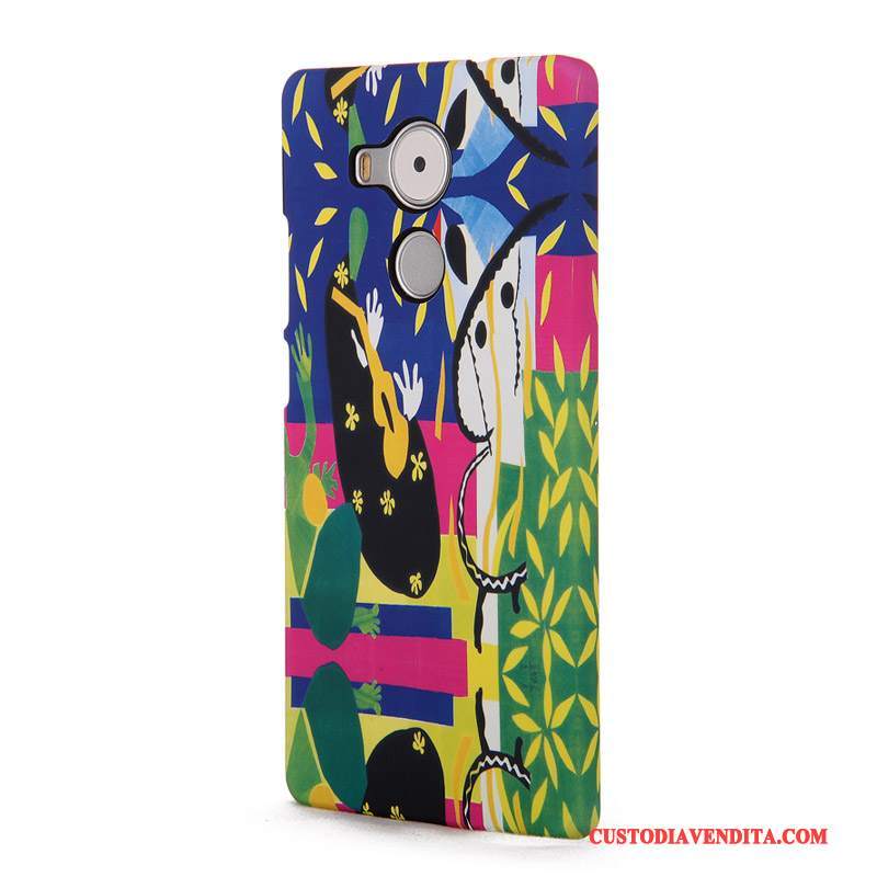 Custodia Huawei Mate 8 Goffratura Arte Fiori, Cover Huawei Mate 8 Protezione Peonia Difficile