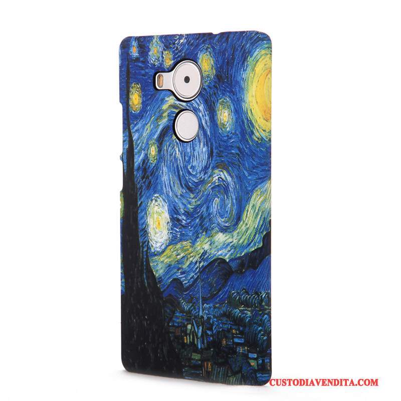 Custodia Huawei Mate 8 Goffratura Arte Fiori, Cover Huawei Mate 8 Protezione Peonia Difficile