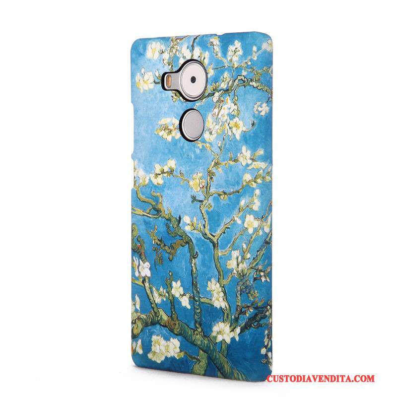 Custodia Huawei Mate 8 Goffratura Arte Fiori, Cover Huawei Mate 8 Protezione Peonia Difficile