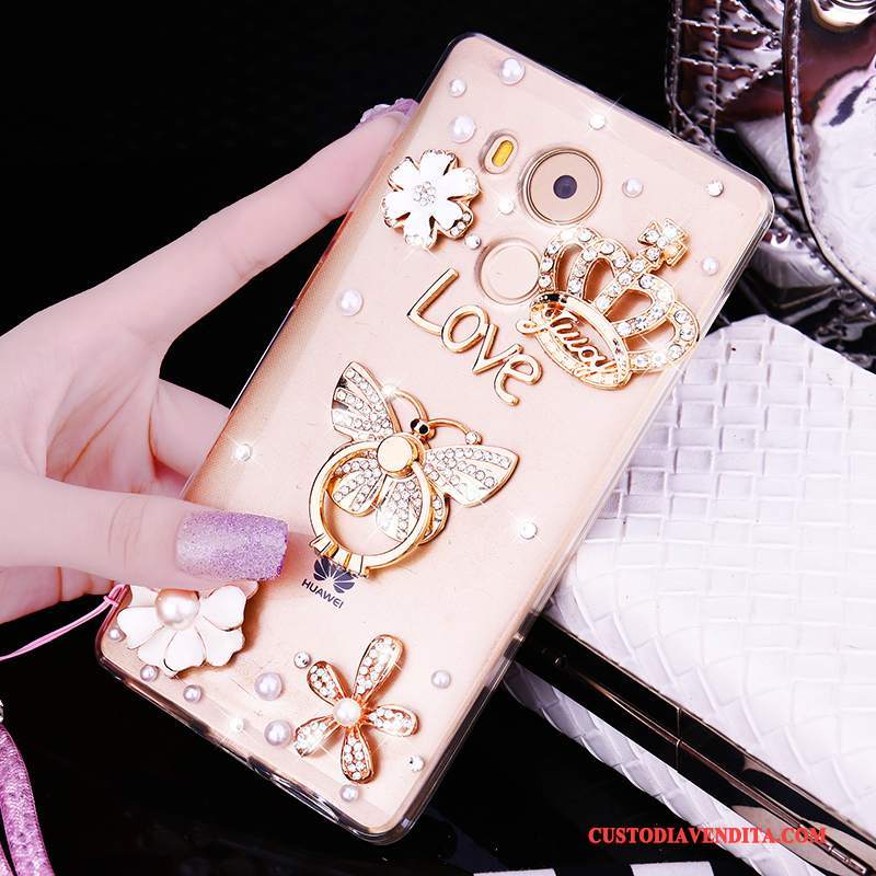 Custodia Huawei Mate 8 Silicone Tendenza Morbido, Cover Huawei Mate 8 Strass Anti-cadutatelefono