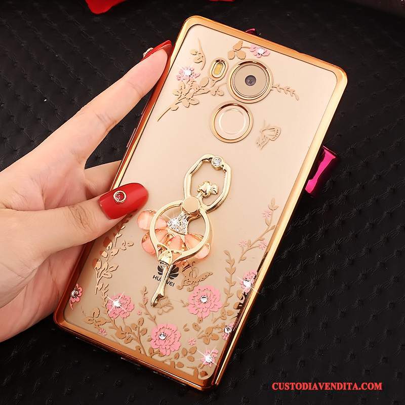 Custodia Huawei Mate 8 Strass Rosa Oro, Cover Huawei Mate 8 Protezione Con Strasstelefono