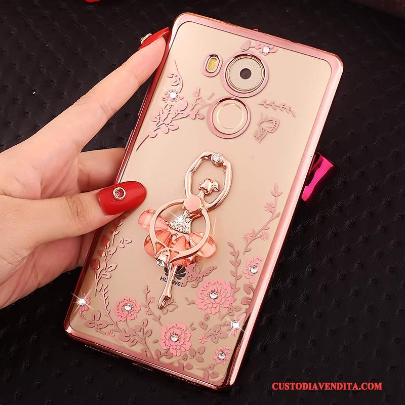 Custodia Huawei Mate 8 Strass Rosa Oro, Cover Huawei Mate 8 Protezione Con Strasstelefono