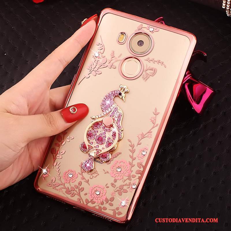 Custodia Huawei Mate 8 Strass Rosa Oro, Cover Huawei Mate 8 Protezione Con Strasstelefono