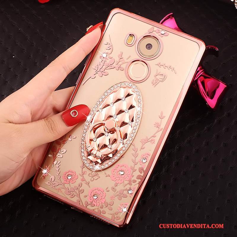 Custodia Huawei Mate 8 Strass Rosa Oro, Cover Huawei Mate 8 Protezione Con Strasstelefono