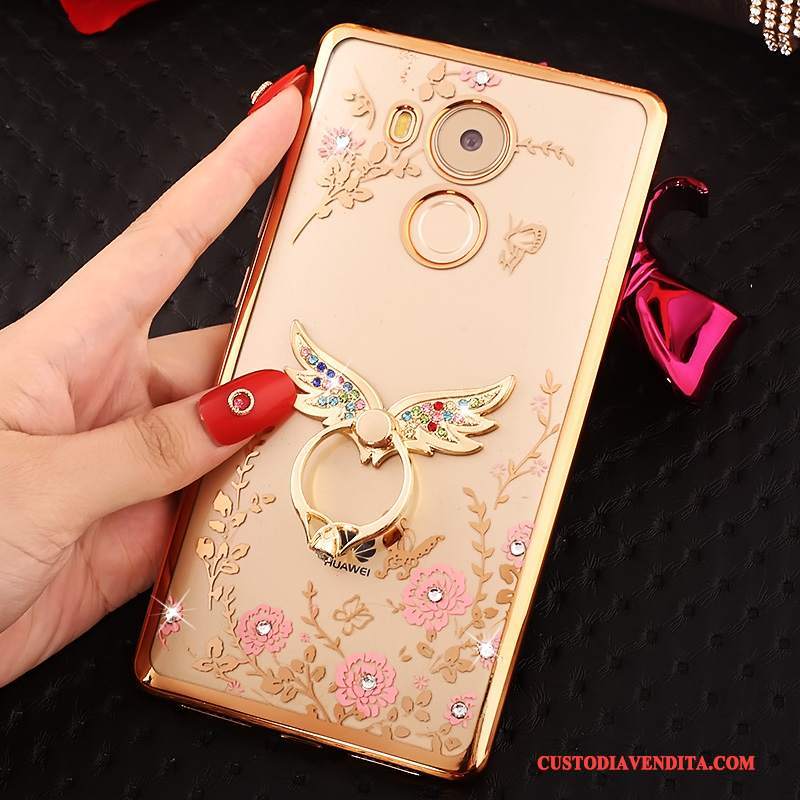 Custodia Huawei Mate 8 Strass Rosa Oro, Cover Huawei Mate 8 Protezione Con Strasstelefono