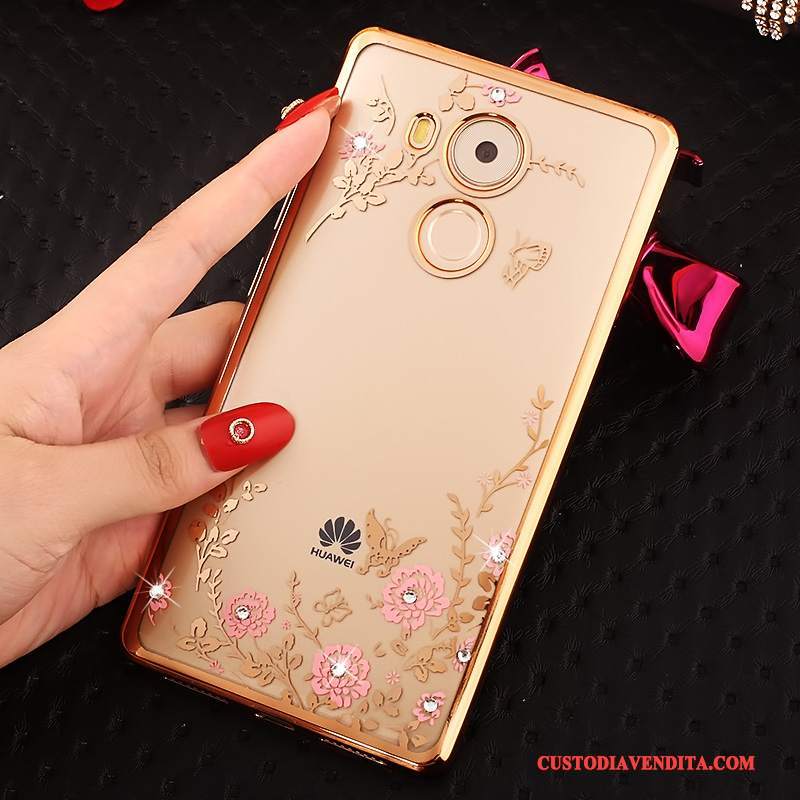 Custodia Huawei Mate 8 Strass Rosa Oro, Cover Huawei Mate 8 Protezione Con Strasstelefono