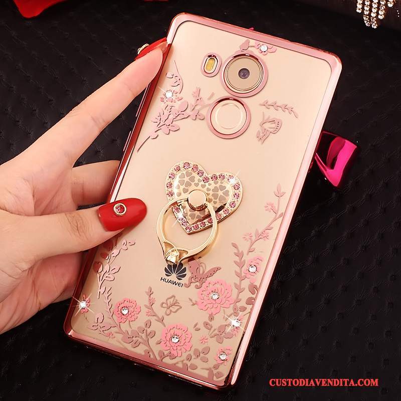 Custodia Huawei Mate 8 Strass Rosa Oro, Cover Huawei Mate 8 Protezione Con Strasstelefono