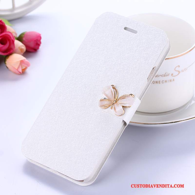 Custodia Huawei Mate 8 Strass Supporto Bianco, Cover Huawei Mate 8 Protezione Telefono