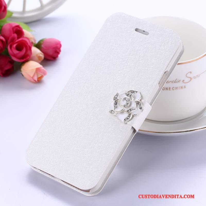 Custodia Huawei Mate 8 Strass Supporto Bianco, Cover Huawei Mate 8 Protezione Telefono