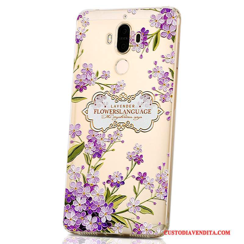 Custodia Huawei Mate 9 Cartone Animato Di Personalità Bello, Cover Huawei Mate 9 Creativo Morbido Porpora