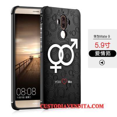 Custodia Huawei Mate 9 Cartone Animato Telefono Macchiati, Cover Huawei Mate 9 Protezione Nero Di Personalità