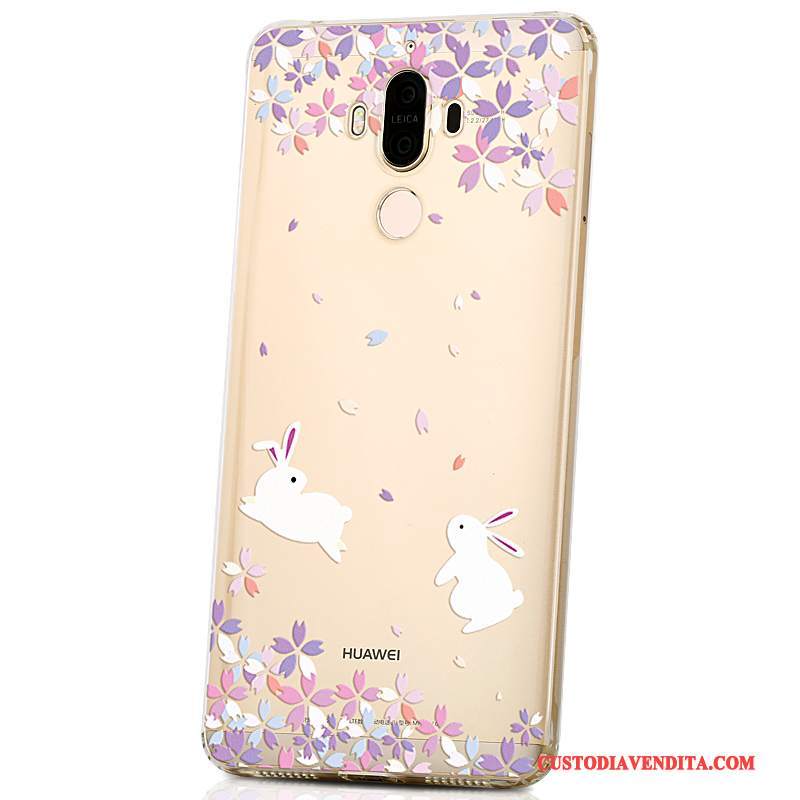 Custodia Huawei Mate 9 Creativo Morbido Bello, Cover Huawei Mate 9 Cartone Animato Di Personalità Giallo