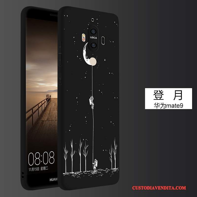 Custodia Huawei Mate 9 Creativo Morbido Nero, Cover Huawei Mate 9 Silicone Di Personalitàtelefono