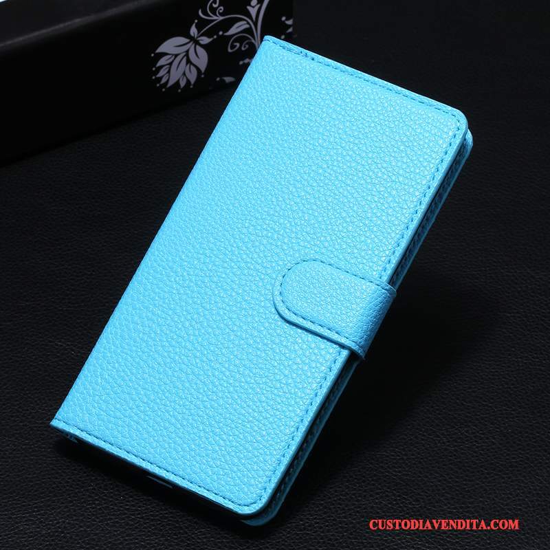 Custodia Huawei Mate 9 Folio Blu Anti-caduta, Cover Huawei Mate 9 Pelle Telefono