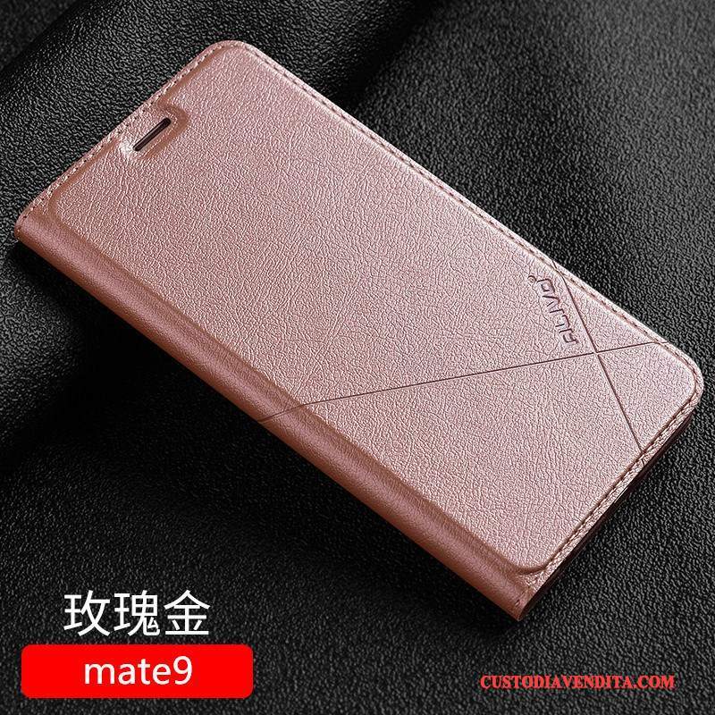 Custodia Huawei Mate 9 Folio Telefono Blu, Cover Huawei Mate 9 Pelle Anti-caduta Tutto Incluso