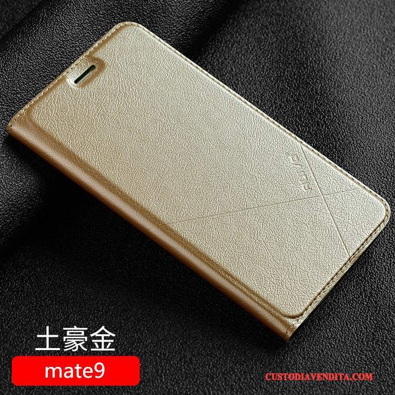 Custodia Huawei Mate 9 Folio Telefono Blu, Cover Huawei Mate 9 Pelle Anti-caduta Tutto Incluso