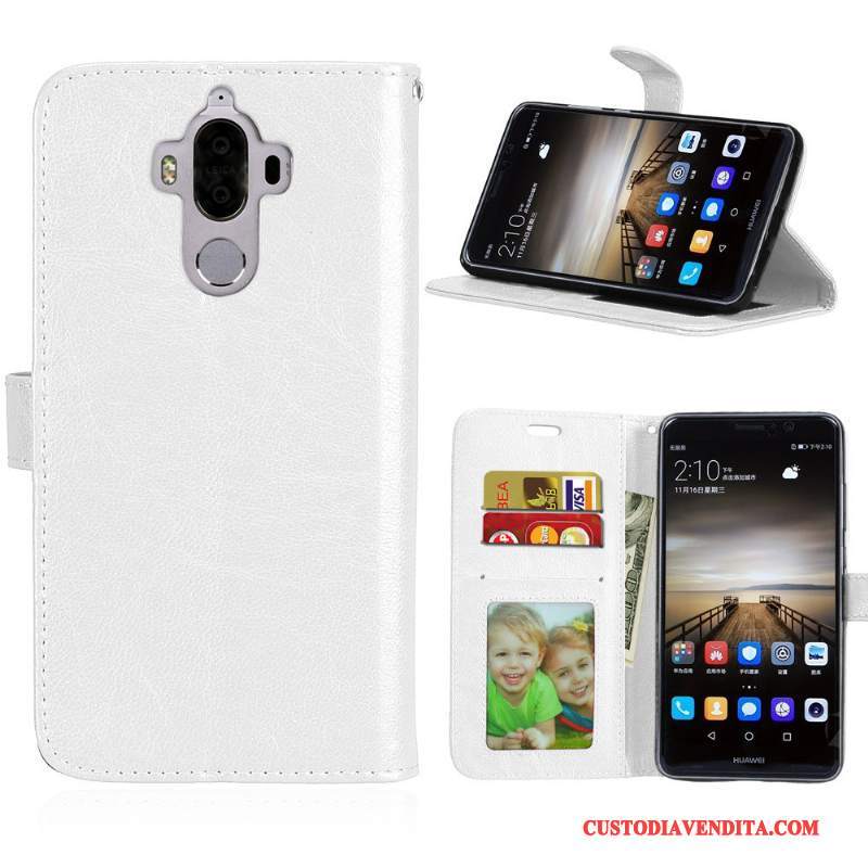 Custodia Huawei Mate 9 Pelle Anti-caduta Blu Chiaro, Cover Huawei Mate 9 Folio Telefono