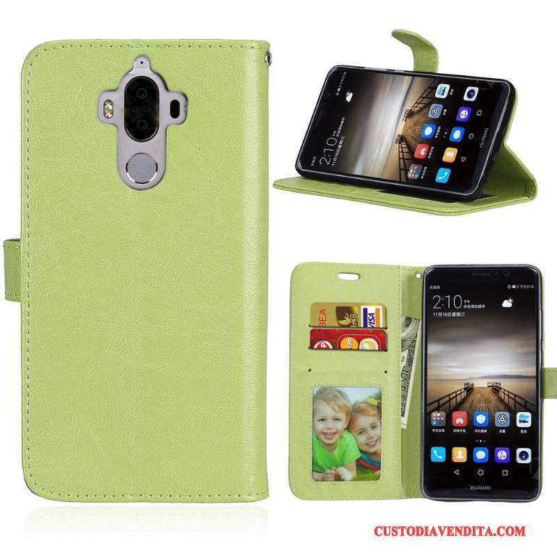 Custodia Huawei Mate 9 Pelle Anti-caduta Blu Chiaro, Cover Huawei Mate 9 Folio Telefono