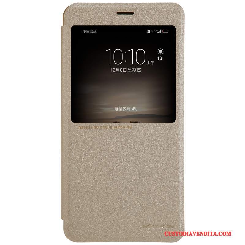 Custodia Huawei Mate 9 Pelle Oro Multicolore, Cover Huawei Mate 9 Folio Telefono